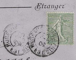 1903 Cachet Bureaux Ambulants Est / Centre CAD Inversé ? / Exp Burgard Transport Paris / àCarme Huissier Neufchâteau 88 - Andere & Zonder Classificatie