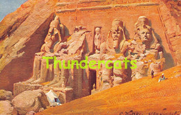 CPA ILLUSTRATEUR ARTIST SIGNED EGYPT EGYPTE ABU SIMBEL TEMPLE AUX ROCHERS - Abu Simbel