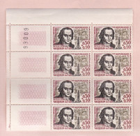 France  1 Bloc De 8  Timbres N° 1373    **   Nicolas Vauquelin     Bord De Feuille  1963 - Unused Stamps