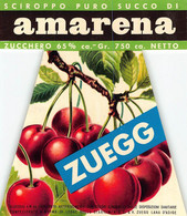 012066 "LANA D'ADIGE - ZUEG - SCIROPPO PURO SUCCO DI AMARENA........" ETICH. ORIG LABEL - Obst Und Gemüse