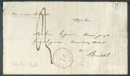Lettre Partielle De ZELZAETE le 17 Avril 1854 + Boîte D (Kanaal Van Zelzaete) Vers Bruxelles , Taxée '3'.  TB  - 17105 - 1815-1830 (Période Hollandaise)