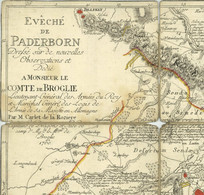 1760 Siebenjähriger Krieg Eveche De PADERBORN Feldkarte Comte De Broglie Carlet De La Roziere Guerre Sept Ans - Geographical Maps