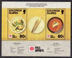 SOLOMON ISLANDS - 1991 PHILA NIPPON FOOD DISHES MS FINE MNH ** SG MS712 - Salomoninseln (Salomonen 1978-...)
