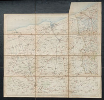 Topografische Militaire Kaart 1912 STAFKAART Veurne Dunkerque De Panne Koksijde Oostduinkerke Sint-Idesbald Poperinge - Topographische Kaarten