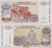 Croatia Pick-number: R31a Uncirculated 1994 10.000 Dinara - Croatie