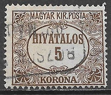 Hungary 1923. Scott #O9 (U) Numeral Of Value, Official Stamp - Servizio