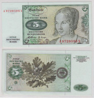 T143899 Banknote 5 DM Deutsche Mark Ro. 262e Schein 2.Januar 1960 KN A 9729598 X - 5 DM