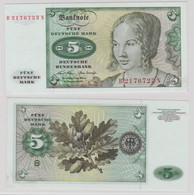 T144312 Banknote 5 DM Deutsche Mark Ro. 269a Schein 2.Januar 1970 KN B 2176723 N - 5 Deutsche Mark