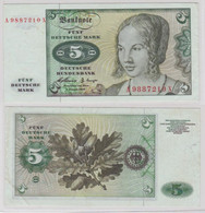 T144756 Banknote 5 DM Deutsche Mark Ro. 262e Schein 2.Januar 1960 KN A 9887210 X - 5 Deutsche Mark