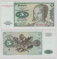 T144834 Banknote 5 DM Deutsche Mark Ro. 285a Schein 2.Januar 1980 KN B 0503177 Q - 5 Deutsche Mark