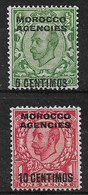 MOROCCO AGENCIES (SPANISH CURRENCY) 1912 SET SG 126/127 MOUNTED MINT Cat £7 - Bureaux Au Maroc / Tanger (...-1958)