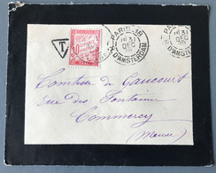 France Taxe N°33 Sur Enveloppe De Paris 31.12.1898 - (B1475) - 1877-1920: Periodo Semi Moderno