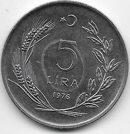 Turquie - 5 Lira - 1976 - SUP - Türkei