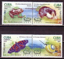 Animals Frog Frogs Butterfly Butterflies Snail Snails Tourism Cuba MNH 4 Stamps 2007 - Otros