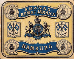 012068 "HAMBURG - ANANAS RUM OF JAMAICA"   ETICH. ORIG LABEL - Frutta E Verdura