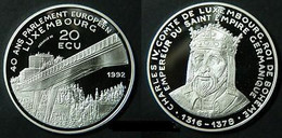 LUXEMBURGO - LUXEMBOURG - 20 ECU DE PLATA DE 1992 - 40 AÑOS PARLAMENTO EUROPEO - CHARLES IV - Luxembourg