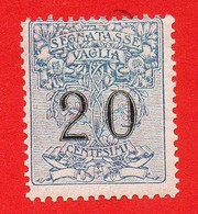 1924 (1) Segnatasse Per Vaglia Soggetti Allegorici Cent. 20 Nuovo Linguellato - Tax On Money Orders