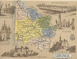 Carte Département GIRONDE - Condensé Librairie Hachette  - Extrait De Géographie - Geographische Kaarten