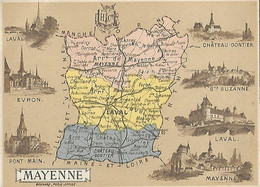 Carte Département MAYENNE - Condensé Librairie Hachette  - Extrait De Géographie - Cartes Géographiques