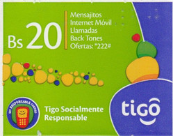 Bolivia, BO-Tigo-30?, Promociones Tigo De Bs 20, 2 Scans.   Exp. : 23/05/2014 - Bolivien