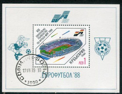 BULGARIA 1988 European Football Block Used.  Michel Block 178A - Blocks & Sheetlets
