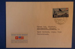 D 89 SUISSE BELLE LETTRE SWISSAIR 1947 GENEVE POUR ALLEMAGNE RARE LAND SAXE RUSSE - Altri & Non Classificati