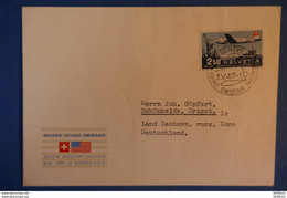 D 89 SUISSE BELLE LETTRE SWISSAIR 1947 GENEVE POUR ALLEMAGNE RARE LAND SAXE RUSSE - Andere & Zonder Classificatie