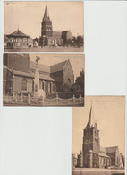 Halen / Haelen : Kerk -- Monument --- Kiosk ---- 3 Kaarten - Halen