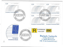 Luxembourg 2008 EIB Banque Européenne Investissement ¦ European Invesment Bank ¦ Europäische Investitionsbank - Storia Postale