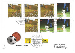 Luxembourg 2008 Sports Basketball Football ¦ Soccer ¦ Sport - Lettres & Documents