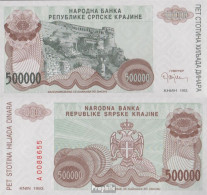Kroatien Pick-Nr: R23a Bankfrisch 1993 500.000 Dinara - Croatie