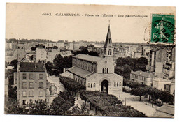 CHARENTON  --1917-- Vue Panoramique   Place De L'église........timbre......... - Charenton Le Pont