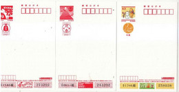 Japan 2020 New Year Greetings Postcards — Disney Cartoons And Traditional Images 3v MNH - Briefe U. Dokumente