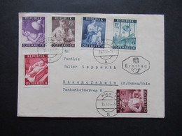 1954 Gesundheitsfürsorge Nr. 999 / 1004 Satzbrief FDC Ersttag Echt Gelaufen Wien 1 - Bischofsheim Kreis Hanau - Lettres & Documents