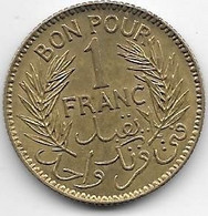 Tunisie - 1 Franc 1945 - SUP - Tunesië