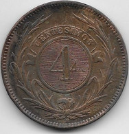 Uruguay - 4 Centesimos 1869 - TTB - Uruguay