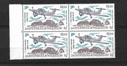 SPM Poste Aérienne Bloc De 4  N°70 Avions Piper Tomahawk  Neufs * * TB=MNH VF Au Prix De La Poste En  1991  ! ! ! - Unused Stamps
