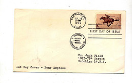 Lettre Fdc 1960 Pony Express - 1951-1960