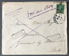 France N°476 Sur Enveloppe 31.3.1941, Griffe Retour à L'envoyeur - (C1582) - 1921-1960: Période Moderne