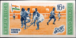 WINTER OLYMPICS-1956-FIELD HOCKEY-INDIAN TEAM-INDIA FLAG-IMPERF-DOMINICANA-MNH-A4-535 - Invierno 1956: Cortina D'Ampezzo