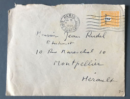 France N°709 Sur Enveloppe De Paris 8.3.1945 Pour Montpellier - (C1673) - 1921-1960: Modern Period