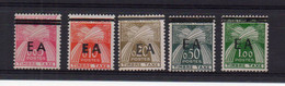 !!! ALGERIE, SERIE DE TAXES DE FRANCE N°54/58 SURCHARGEE EA (SURCHARGE TYPO) NEUVE ** - Algeria (1962-...)