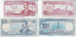 Iraq Banknote 5 And 100 Dinars 1992/1994 Pick-80 And 84 Saddam Hussein Both Uncirculated - Iraq