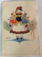 POSTCARD Illustrators - Signed > Koehler, Mela KINDER  GIRL WITH DOLLS AK OLD USED POSTCARD 1926 - Köhler, Mela