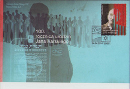 2014 Poland Mi 4674 100th Anniversary Of The Birth Of Jan Karski Soldier Info Auschwitz FDC - Cartas & Documentos