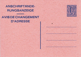 B01-290 AP - Entier Postal - Changement D'adresse N° 21 AF - Bericht Van Adresverandering - Avis Changement Adresse