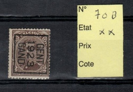 Préoblitéré Typo N° 70 B Gand 1923 XX - Typografisch 1922-26 (Albert I)