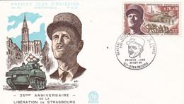 B01-290 Enveloppe FDC France Général Leclerc Maréchal France 22-11-1969 67 Strasbourg - Sonstige & Ohne Zuordnung