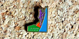 Pin's ALPINISME ESCALADE VARAPPE - Auvergne - Peint Cloisonné - Fabricant PUBLIDOME - Alpinism, Mountaineering