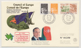 FRANCE => Env Affr Composé - Conseil De L'Europe Strasbourg 25/1/2001 - M. Heydar ALIYEV, Rep D'Azerbaïdjian - Lettres & Documents